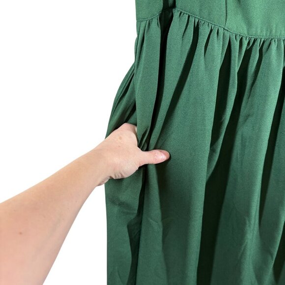 Modcloth Solid Green Retro Midi Dress with Pockets Women's Plus Size 1X NEW - Picture 5 of 8